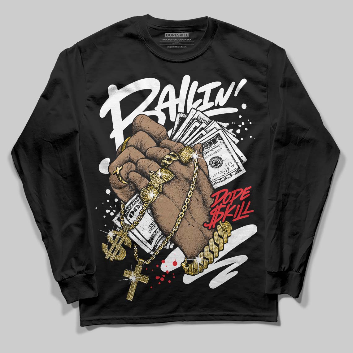 Dunk Panda White Black DopeSkill Long Sleeve T-Shirt Always Ballin' Graphic