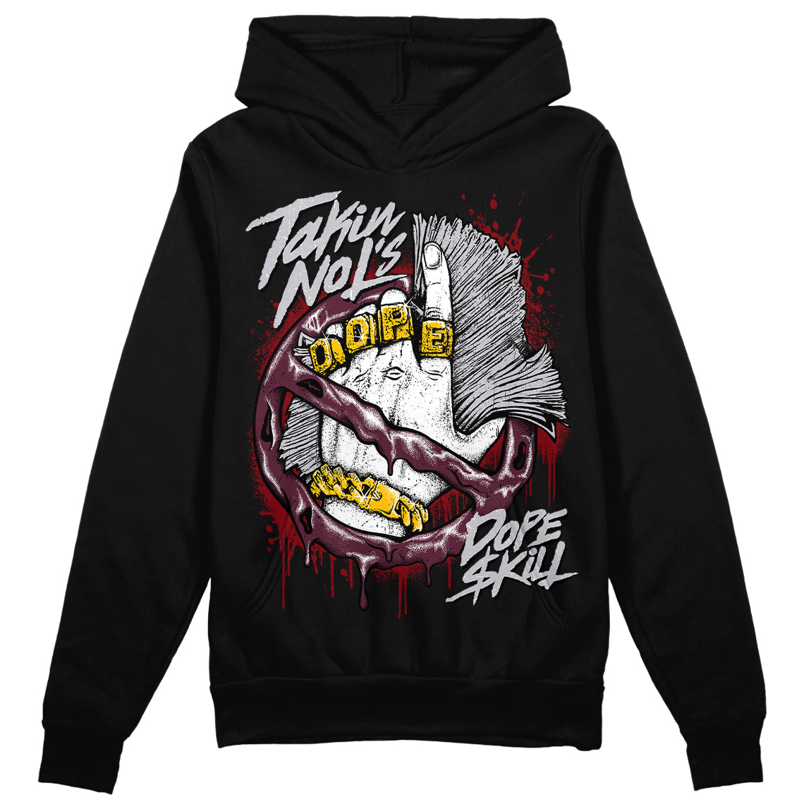 Burgundy 5s DopeSkill Hoodie Sweatshirt Takin No L's Graphic