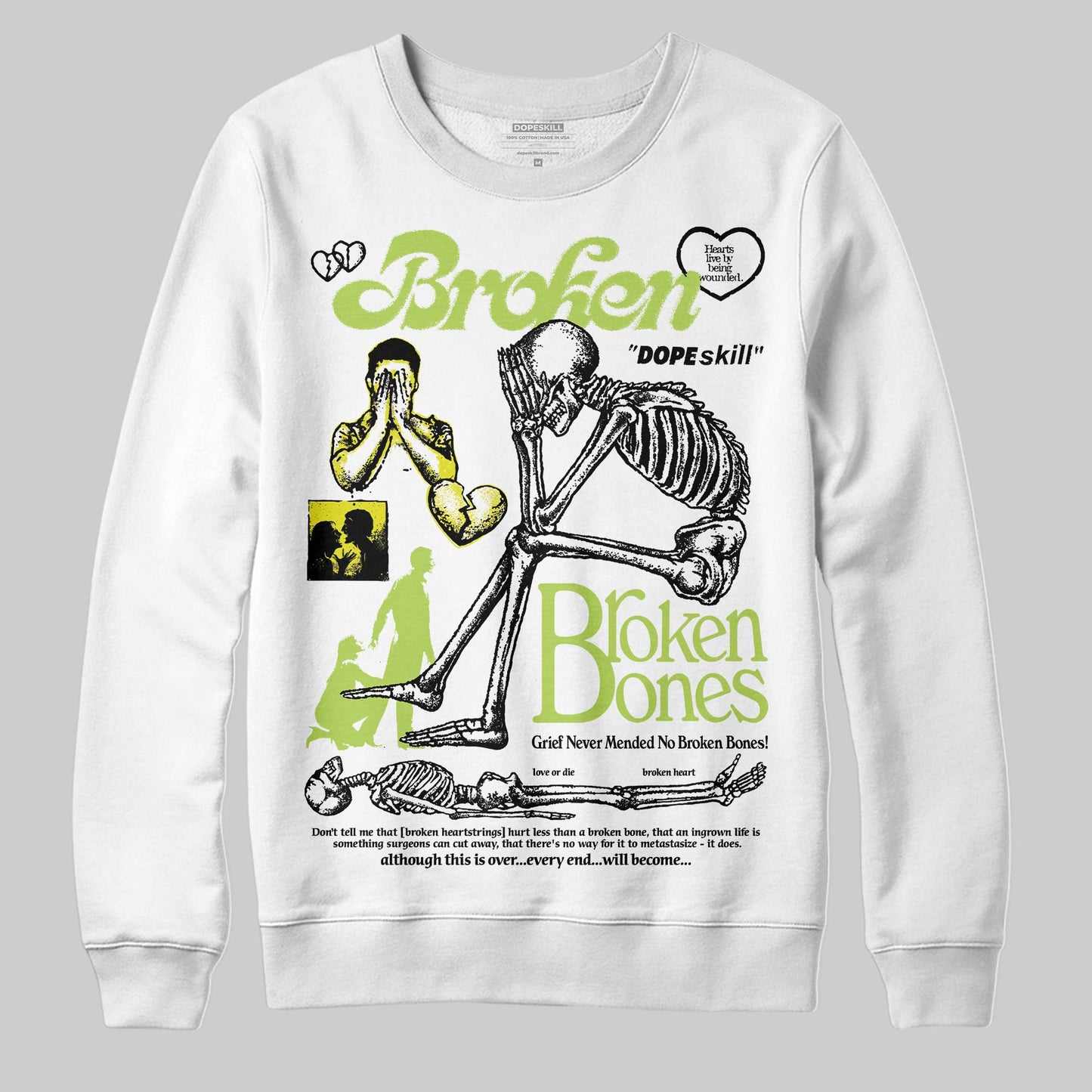 Bright Cactus 13s DopeSkill Sweatshirt Broken Bones Graphic
