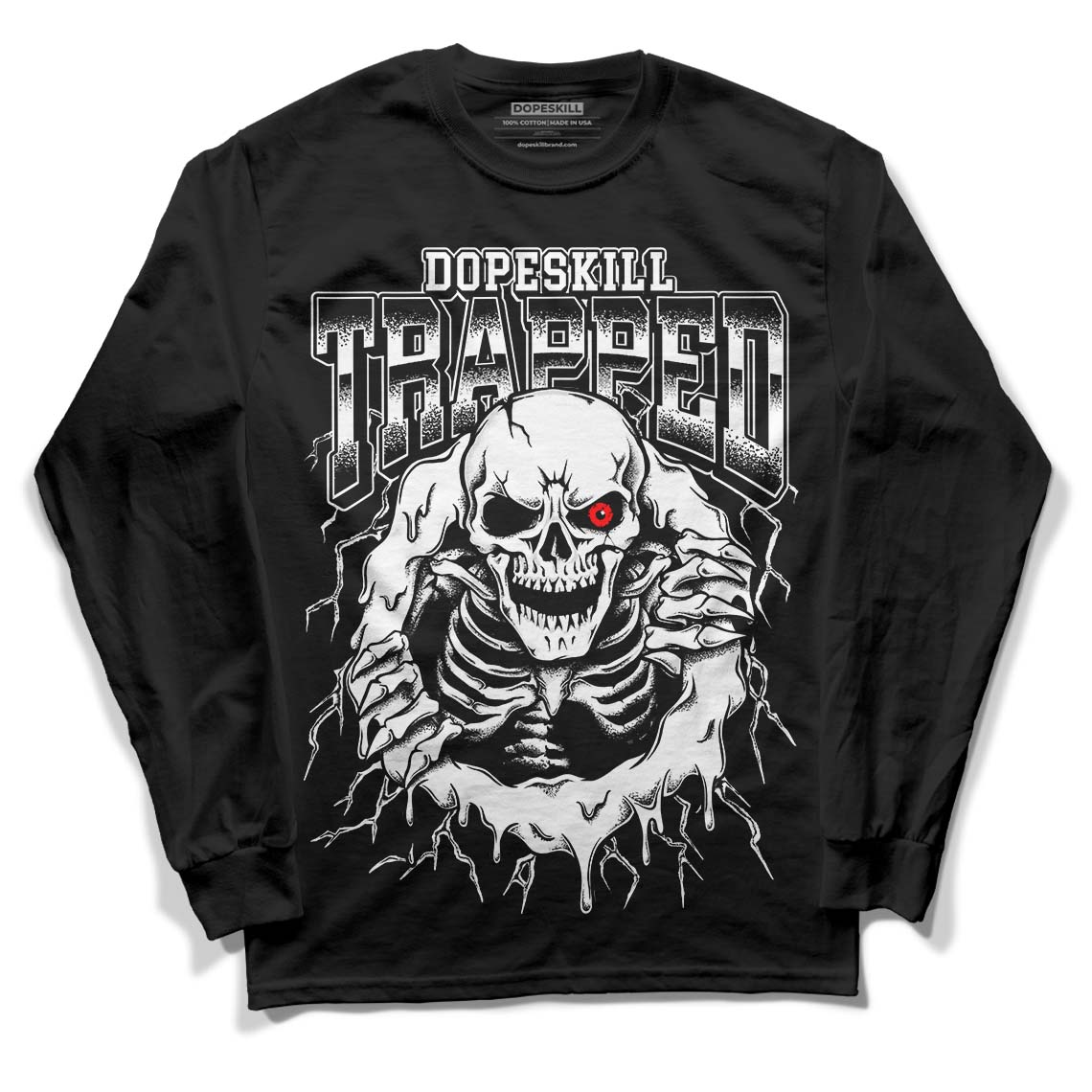 Panda White Black Dunk Low DopeSkill Long Sleeve T-Shirt Trapped Halloween Graphic