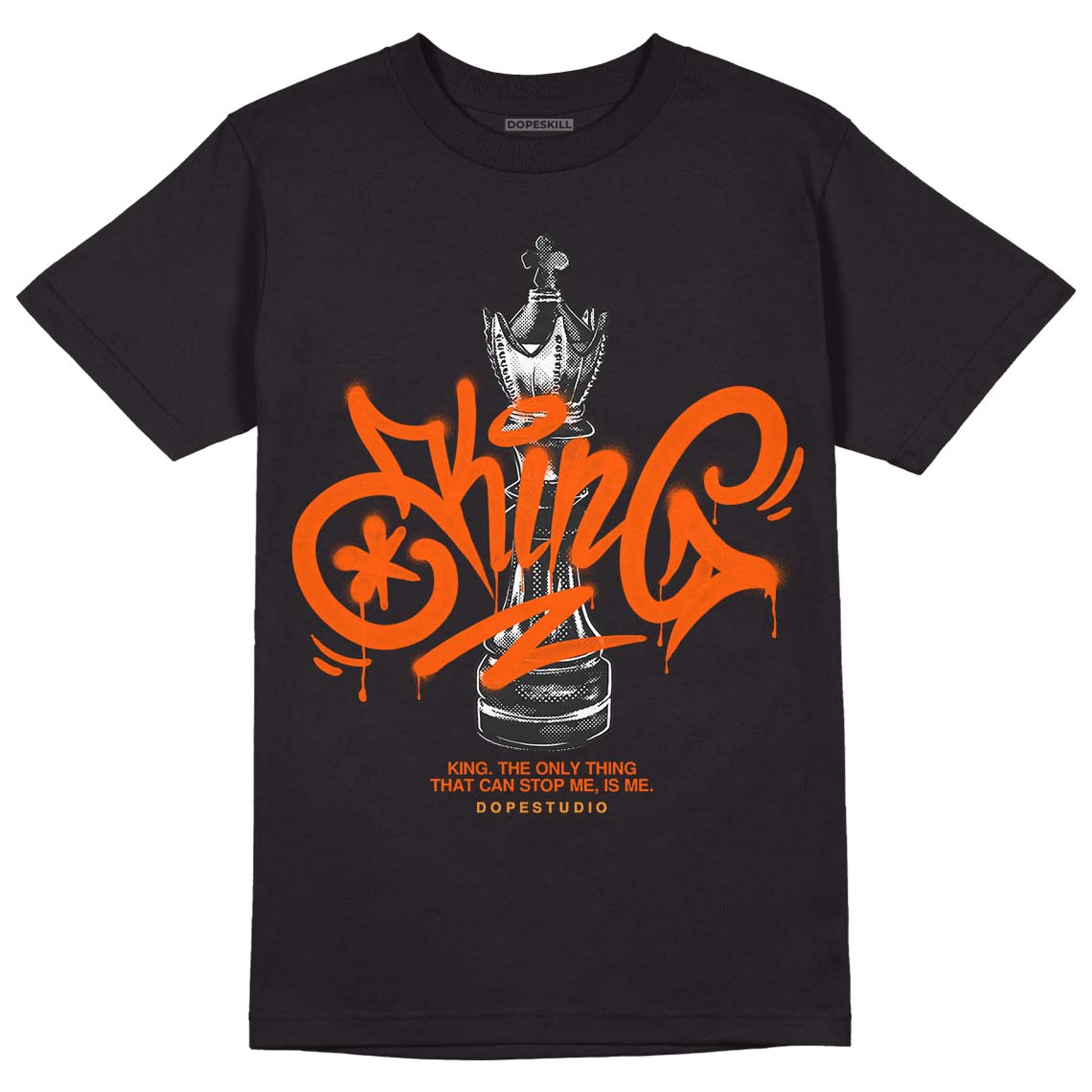 Brilliant Orange 12s DopeSkill T-Shirt King Chess Graphic