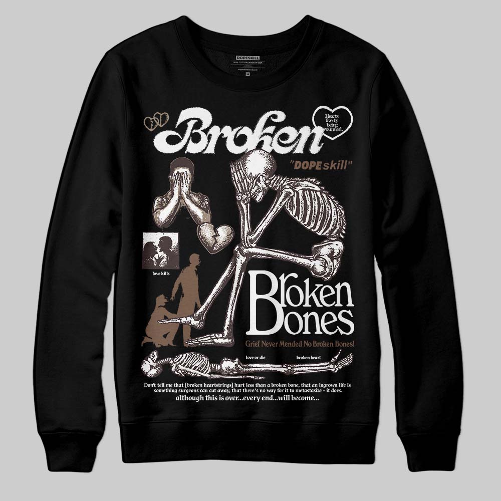 Baroque Brown 12s DopeSkill Sweatshirt Broken Bones Graphic