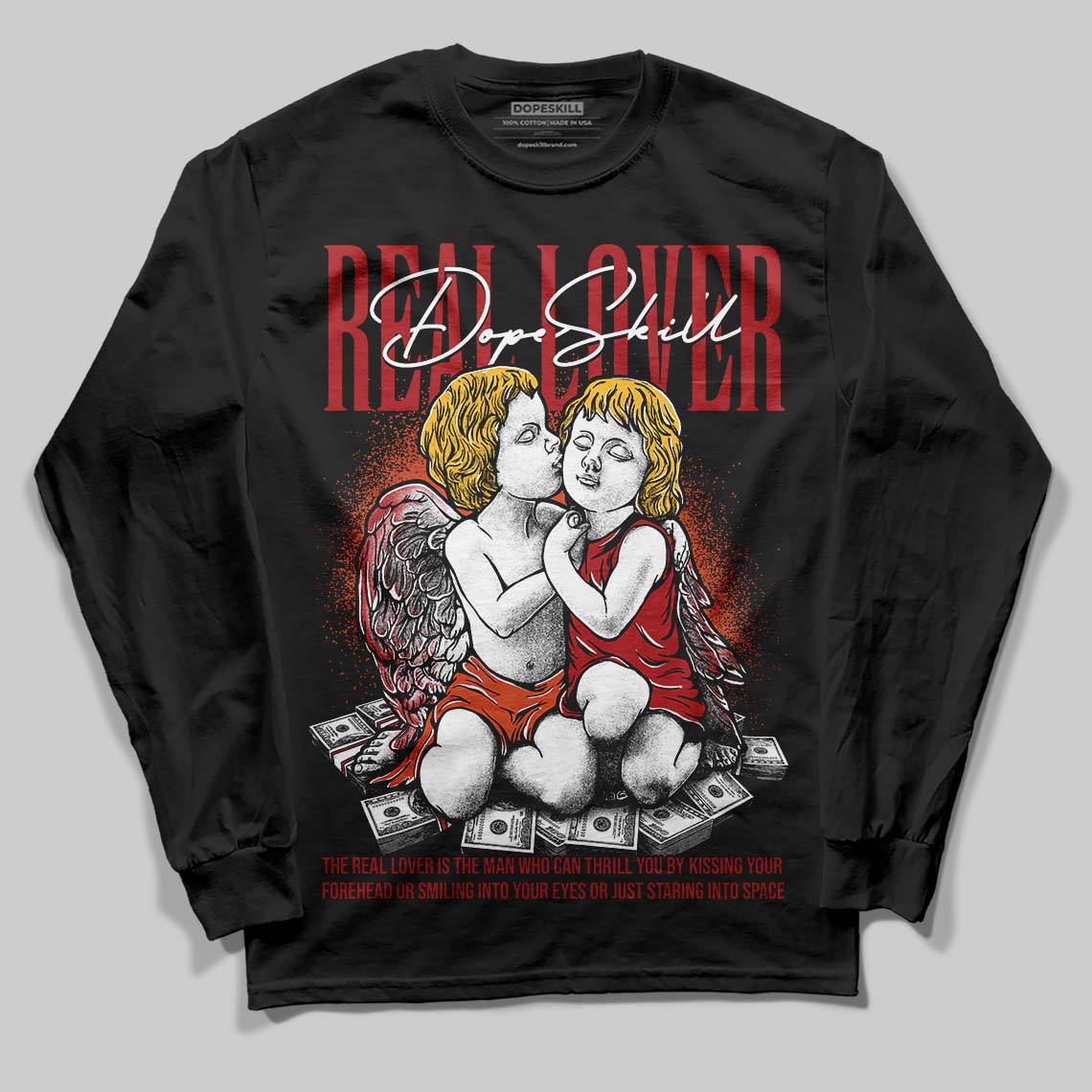 Brick By Brick 4s DopeSkill Long Sleeve T-Shirt Real Lover Graphic