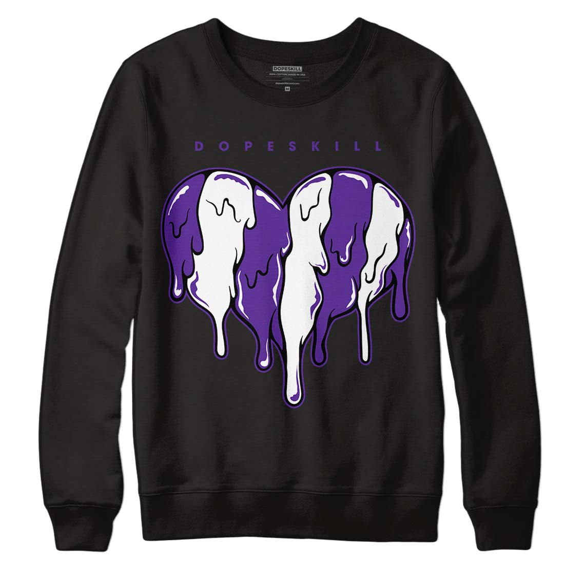 PURPLE Collection DopeSkill Sweatshirt Slime Drip Heart Graphic