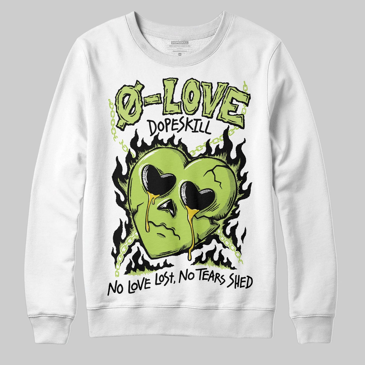 Bright Cactus 13s DopeSkill Sweatshirt Crying Heart Graphic