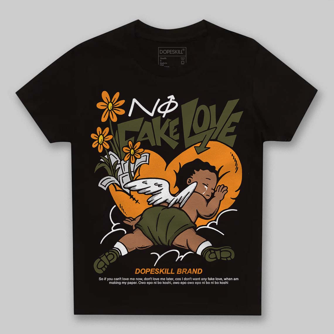 Olive 5s DopeSkill Toddler Kids T-shirt No Fake Love Graphic