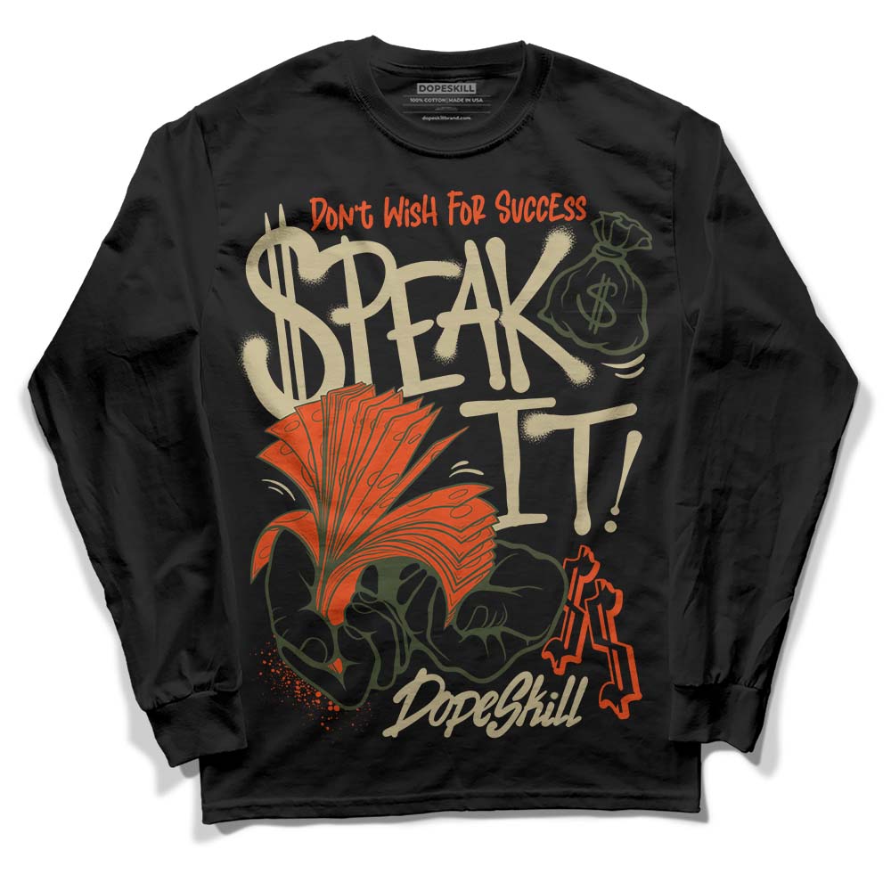 Olive Collection DopeSkill Long Sleeve T-Shirt Speak It Graphic