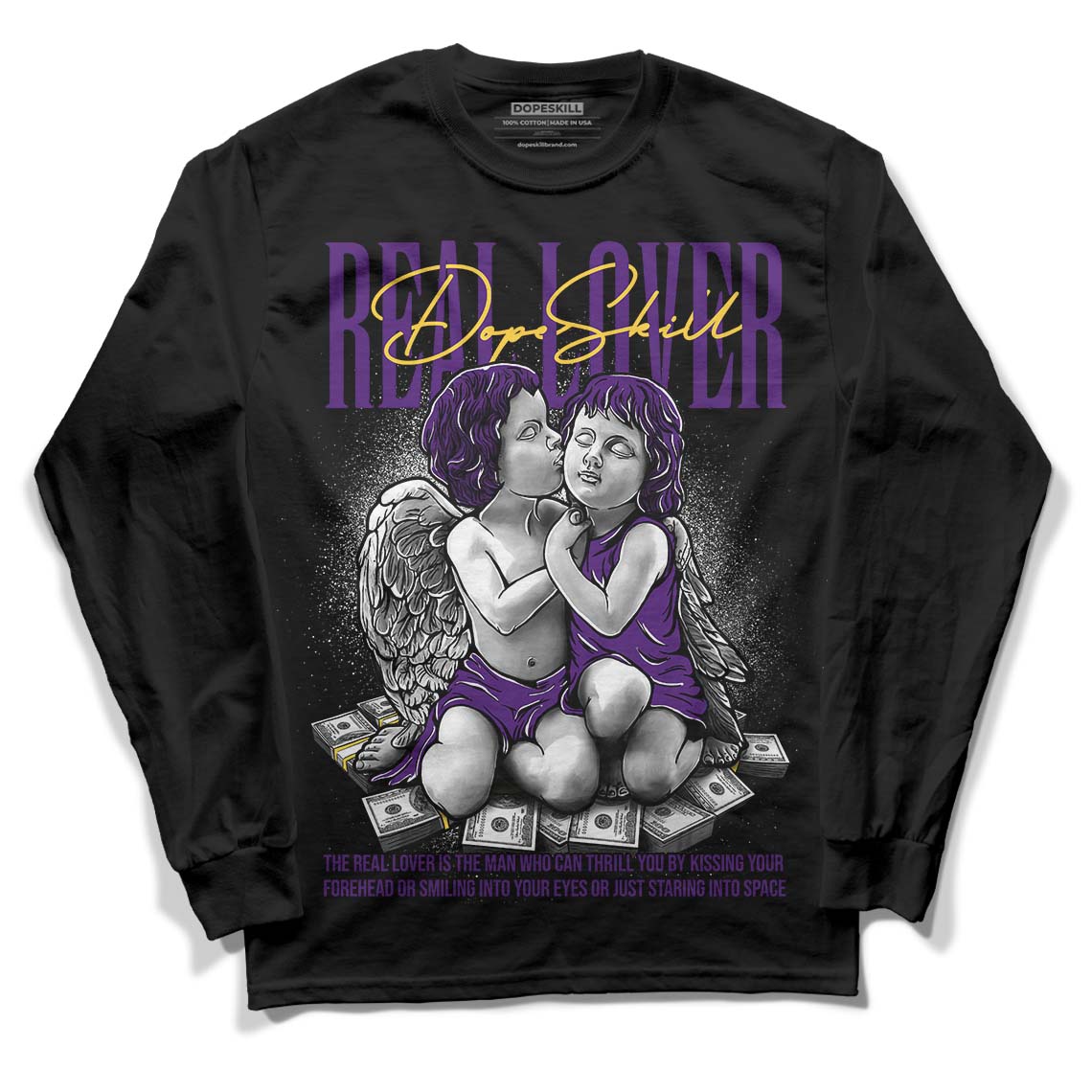 Field Purple 12s DopeSkill Long Sleeve T-Shirt Real Lover Graphic