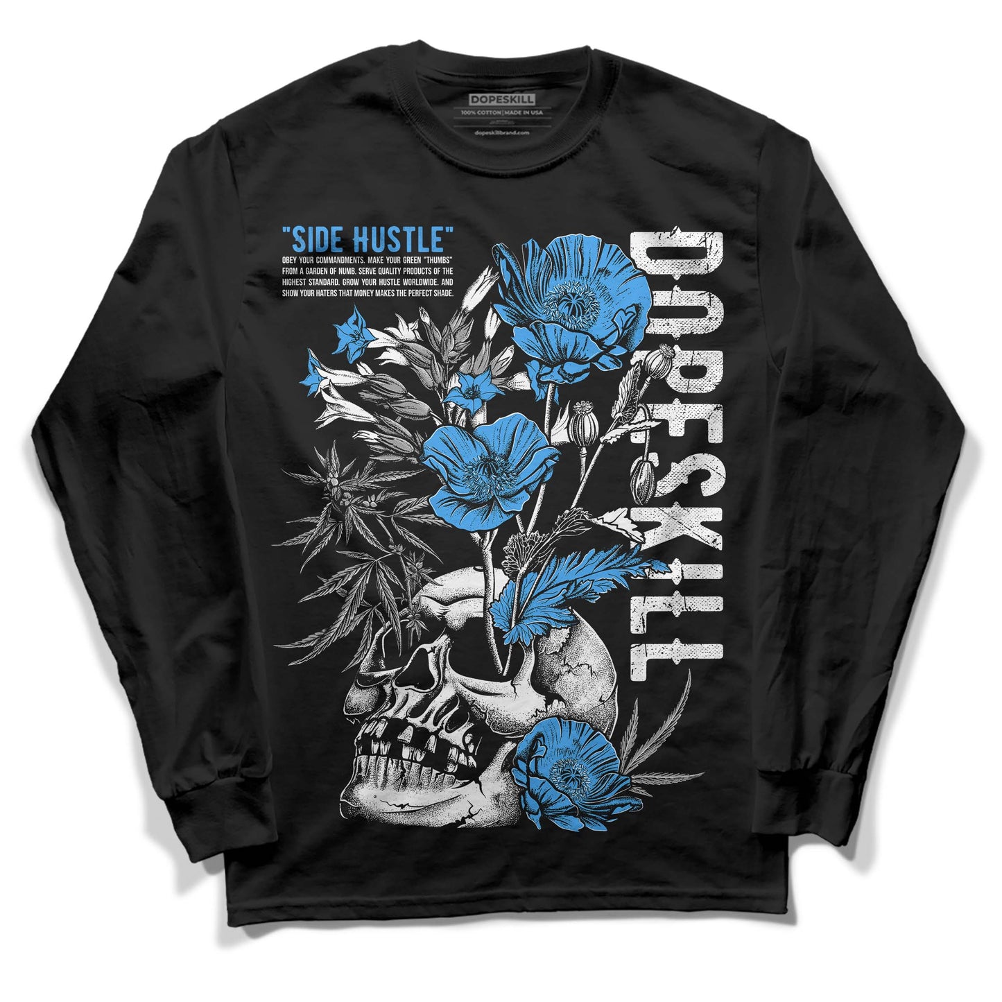 Midnight Navy 3s DopeSkill Long Sleeve T-Shirt Side Hustle Graphic
