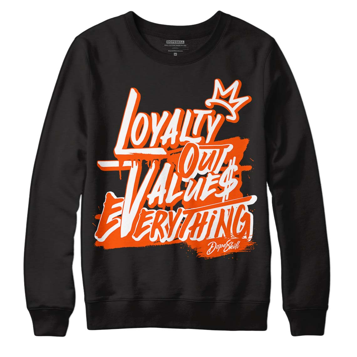 Orange Milk DopeSkill Sweatshirt LOVE Graphic