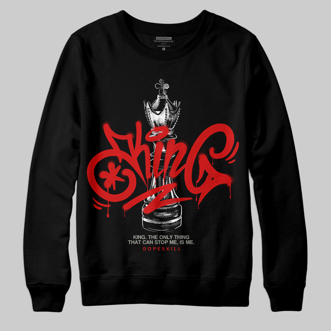 Fire Red 3s DopeSkill Sweatshirt King Chess Graphic