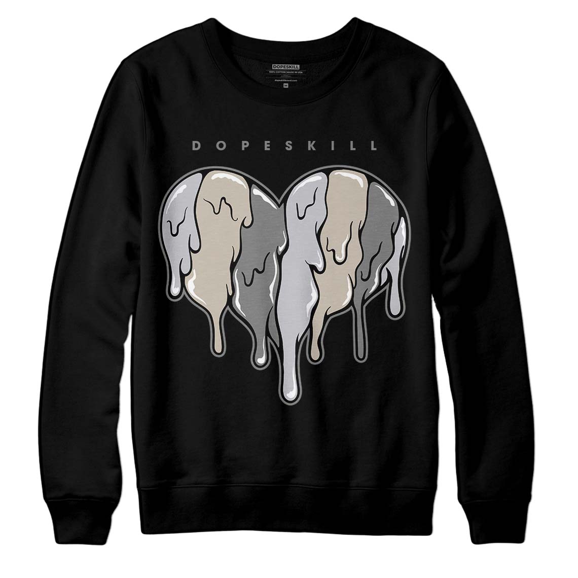Grey Collection DopeSkill Sweatshirt Slime Drip Heart Graphic