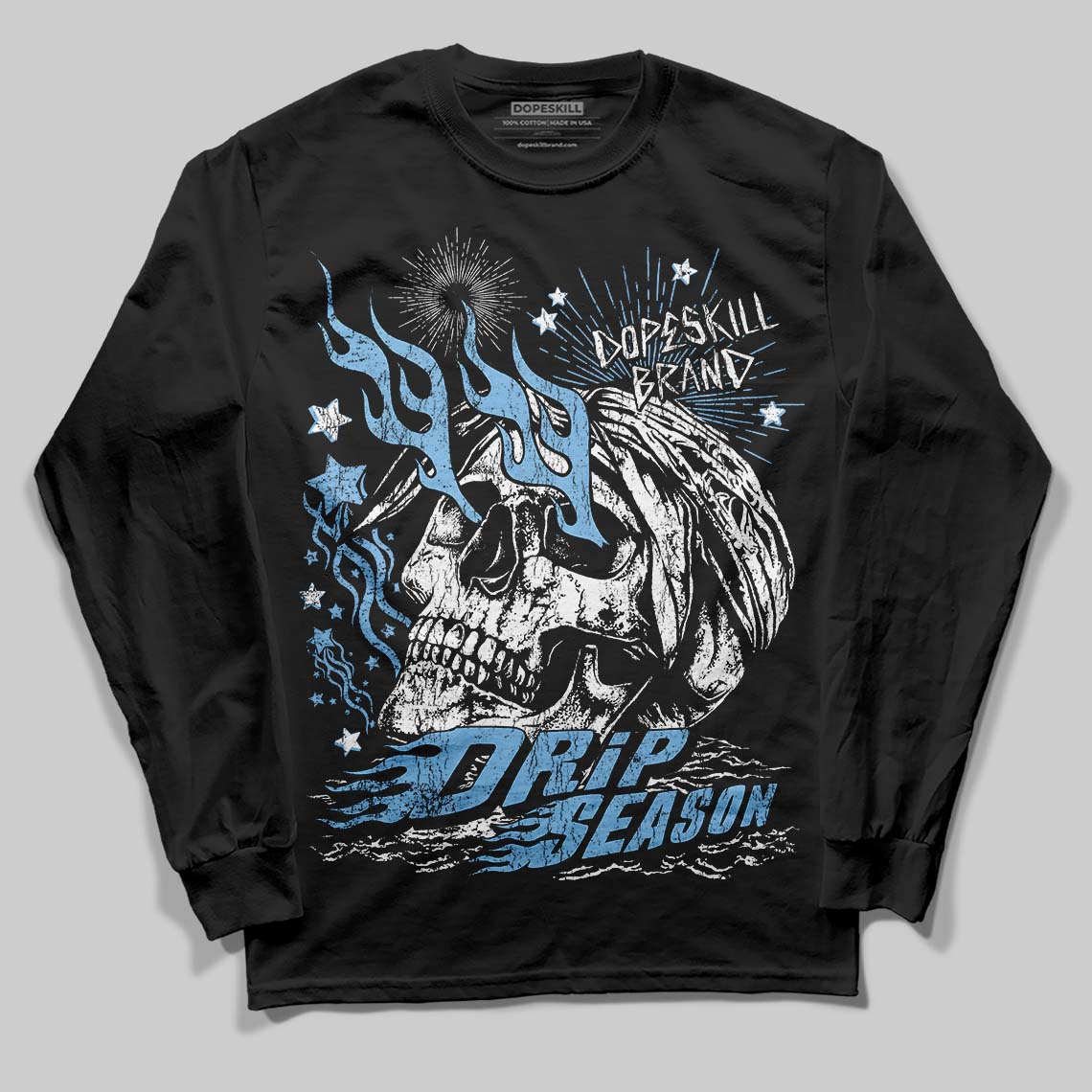University Blue Collection DopeSkill Long Sleeve T-Shirt Drip Season Graphic