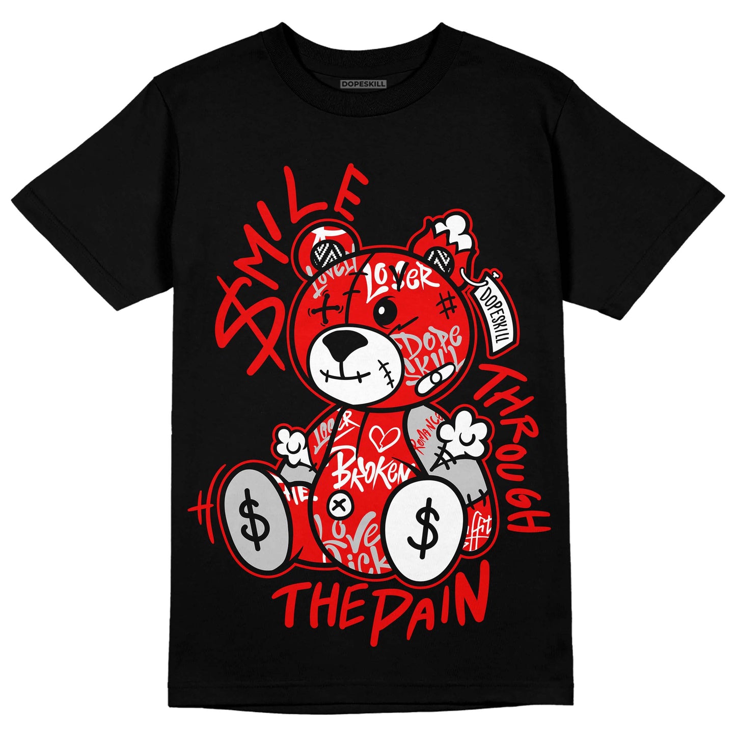 Cherry 12s DopeSkill T-Shirt Smile Through The Pain Graphic