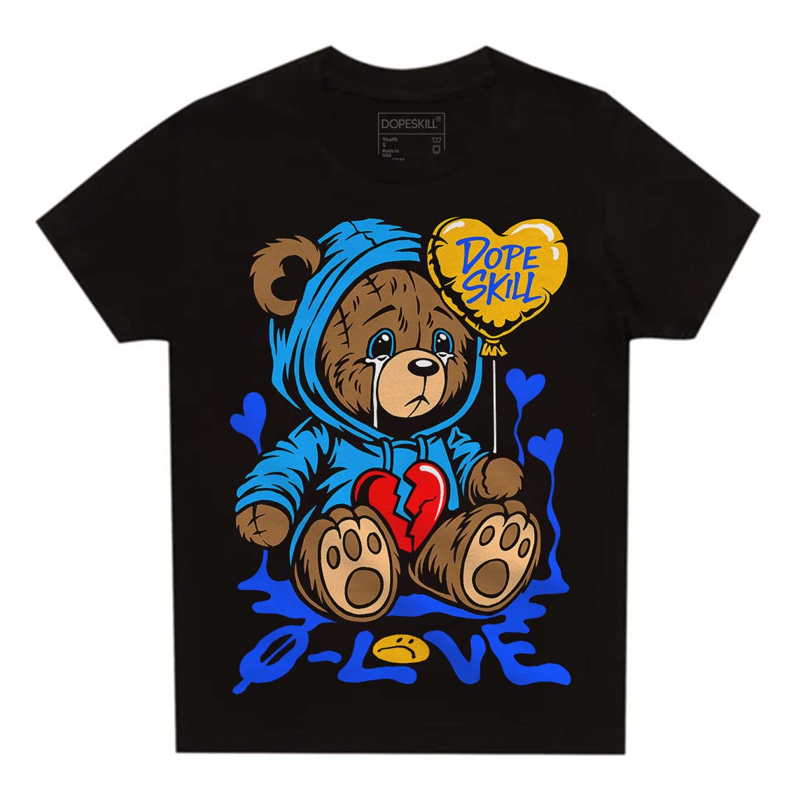 Royal Blue Collection DopeSkill Toddler Kids T-shirt Broken Bear Graphic