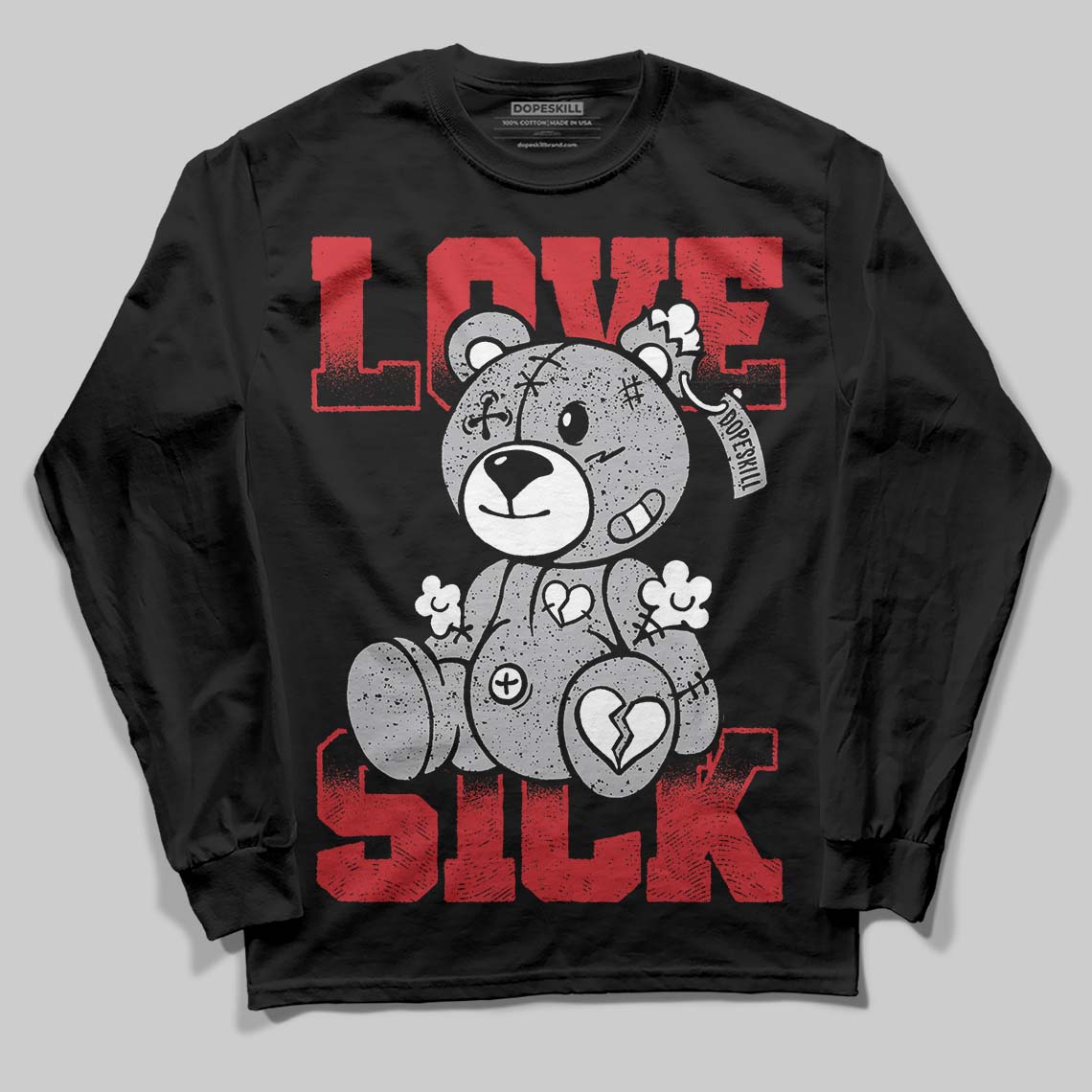 White Cement 4s DopeSkill Long Sleeve T-Shirt Love Sick Graphic