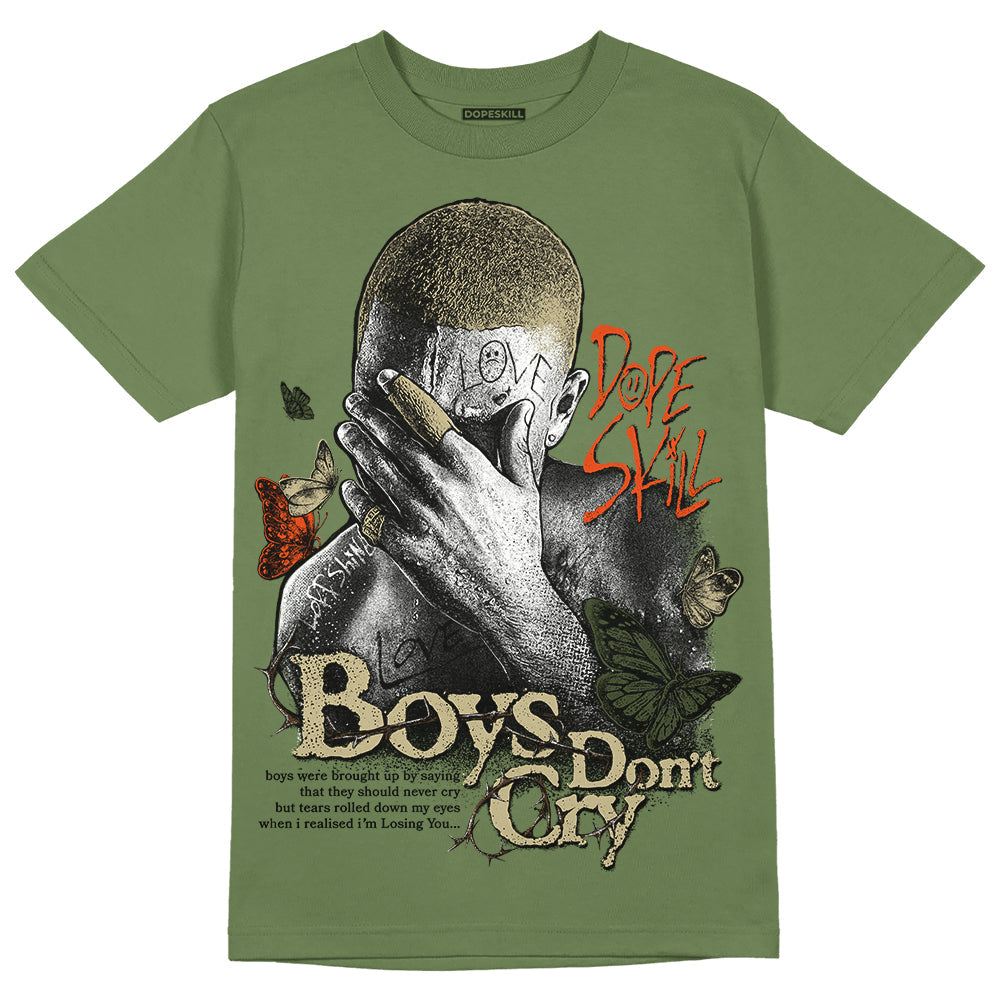 Olive Collection DopeSkill Olive T-shirt Boys Don't Cry Graphic