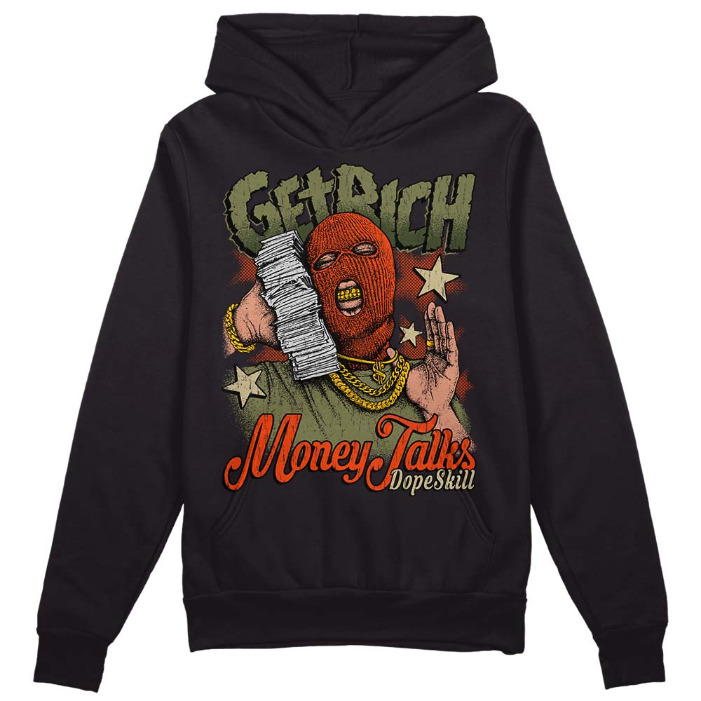 Olive Collection DopeSkill Hoodie Sweatshirt Get Rich Graphic