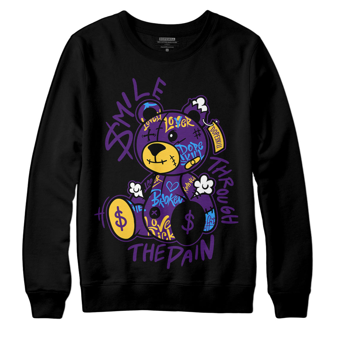 Field Purple 12s DopeSkill Sweatshirt Smile Through The Pain Graphic