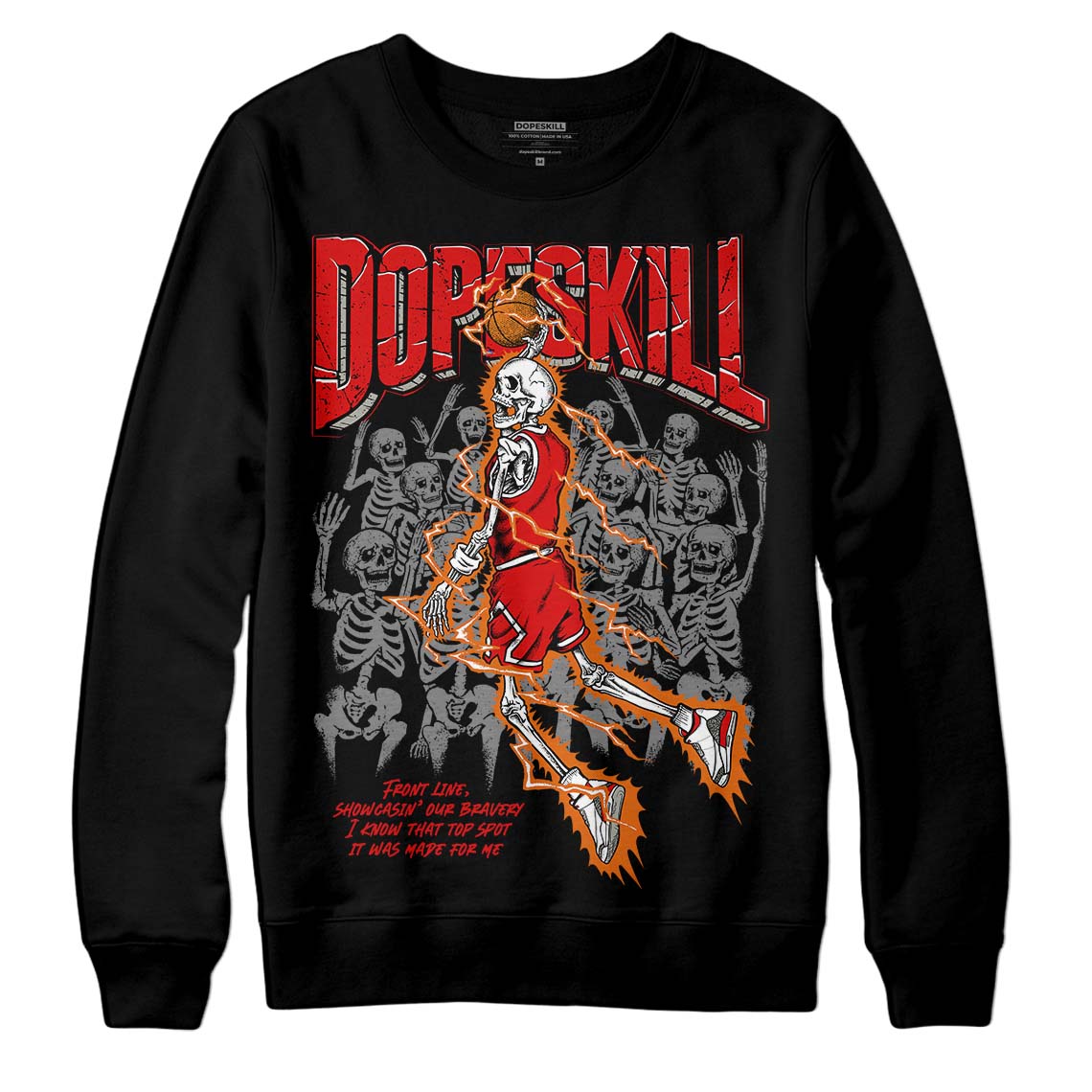 Fire Red 3s DopeSkill Sweatshirt Thunder Dunk Graphic