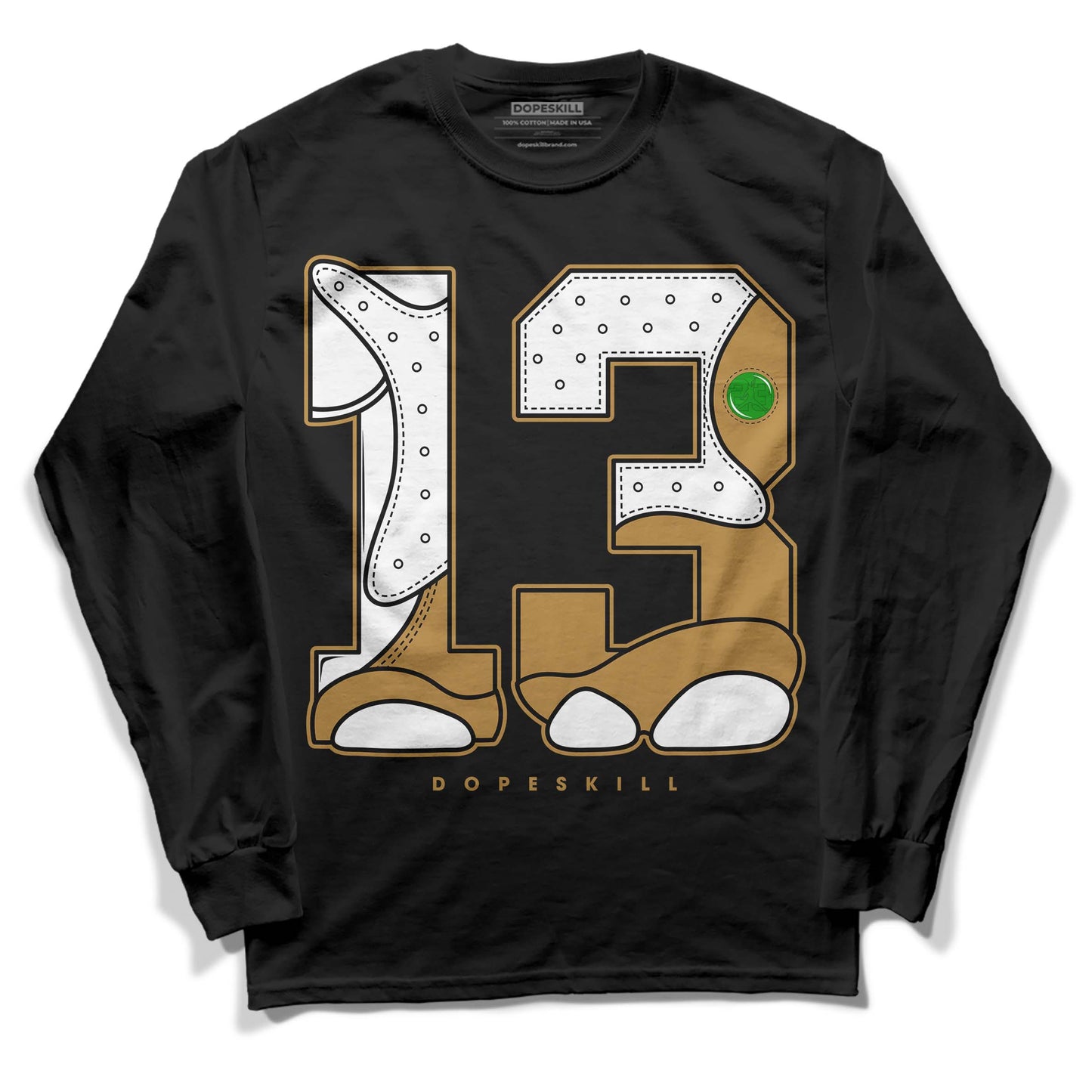 Wheat 13s DopeSkill Long Sleeve T-Shirt No.13 Graphic