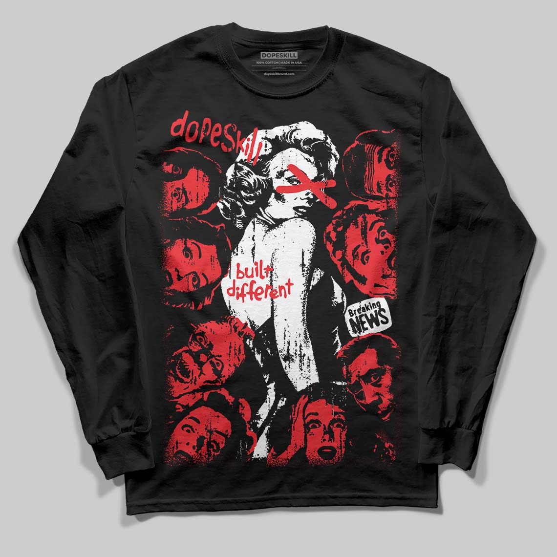 Cherry 11s DopeSkill Long Sleeve T-Shirt Built Different Graphic