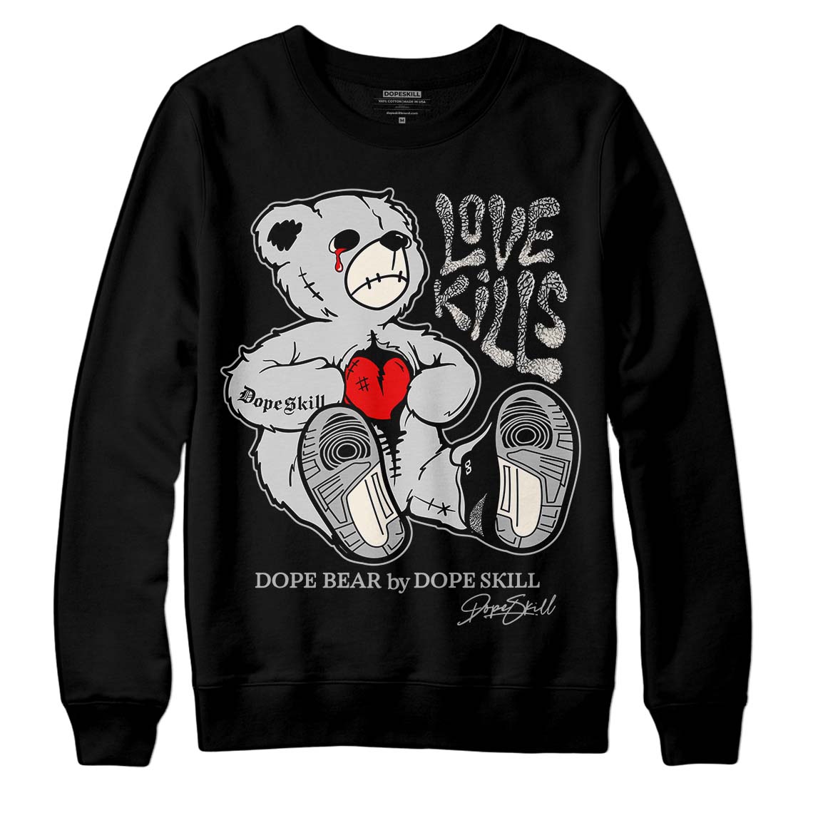 Off Noir 3s DopeSkill Sweatshirt Love Kills Graphic