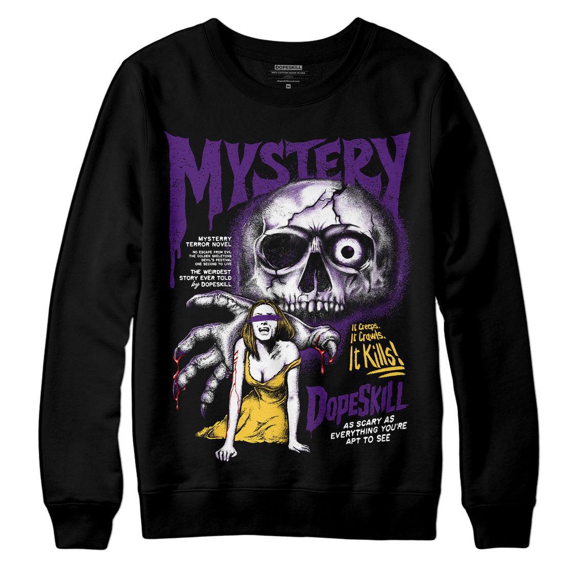 Field Purple 12s DopeSkill Sweatshirt Mystery Ghostly Grasp Graphic