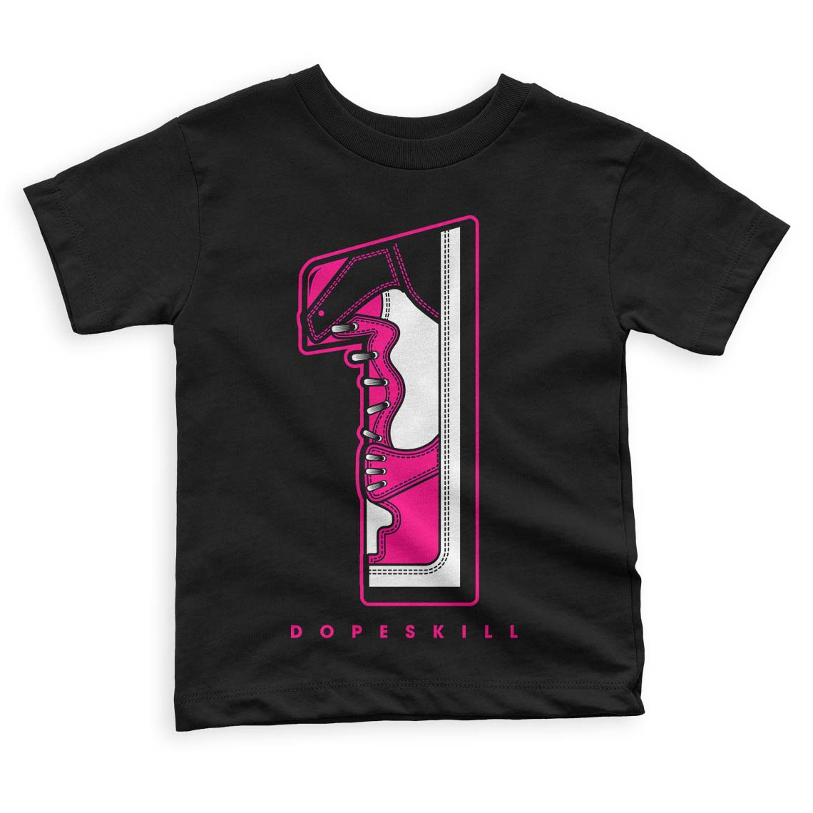 Fierce Pink 1s DopeSkill Toddler Kids T-shirt No.1 Graphic