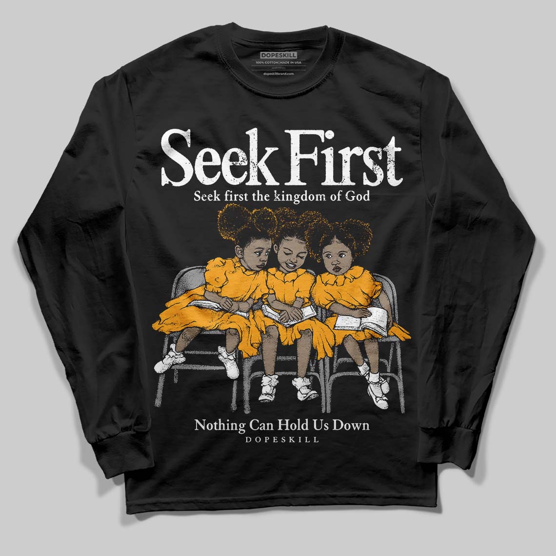 Black Taxi 12s DopeSkill Long Sleeve T-Shirt New Seek First Graphic