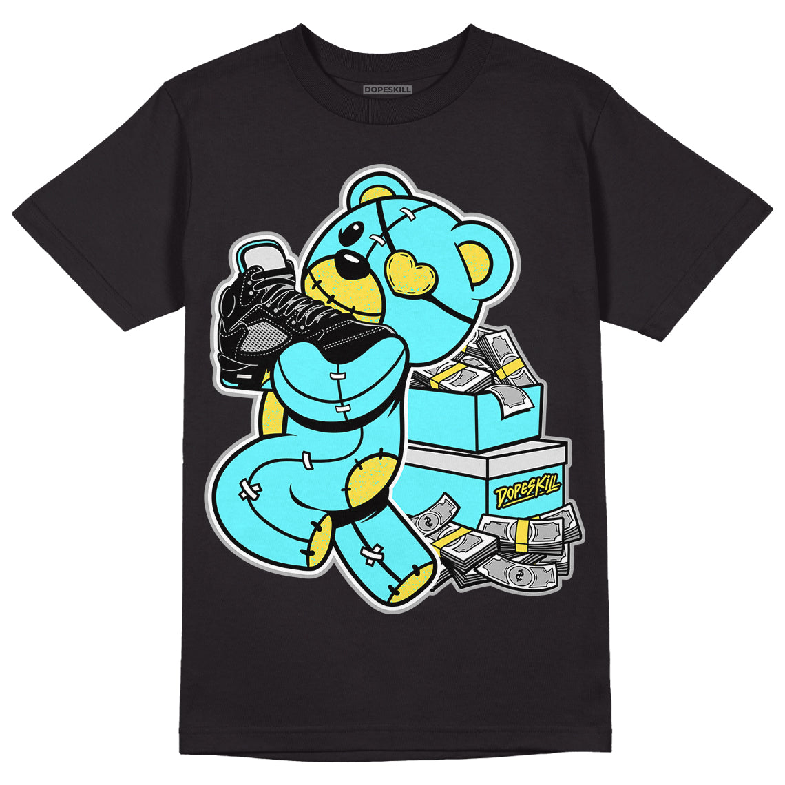 Aqua 5s DopeSkill T-Shirt Bear Steals Sneaker Graphic