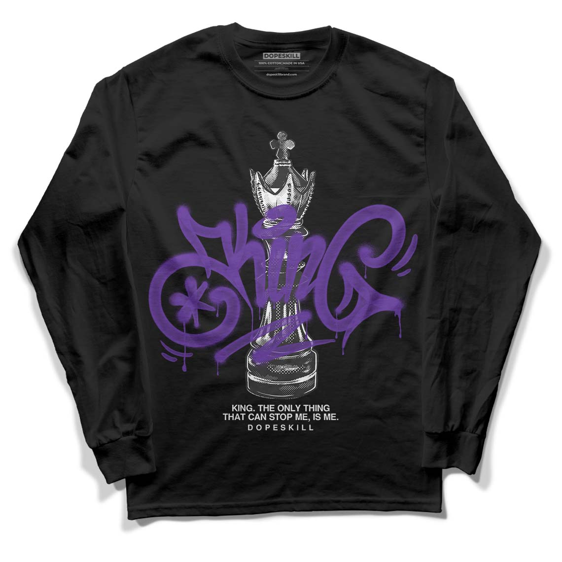 Court Purple 13s DopeSkill Long Sleeve T-Shirt King Chess Graphic