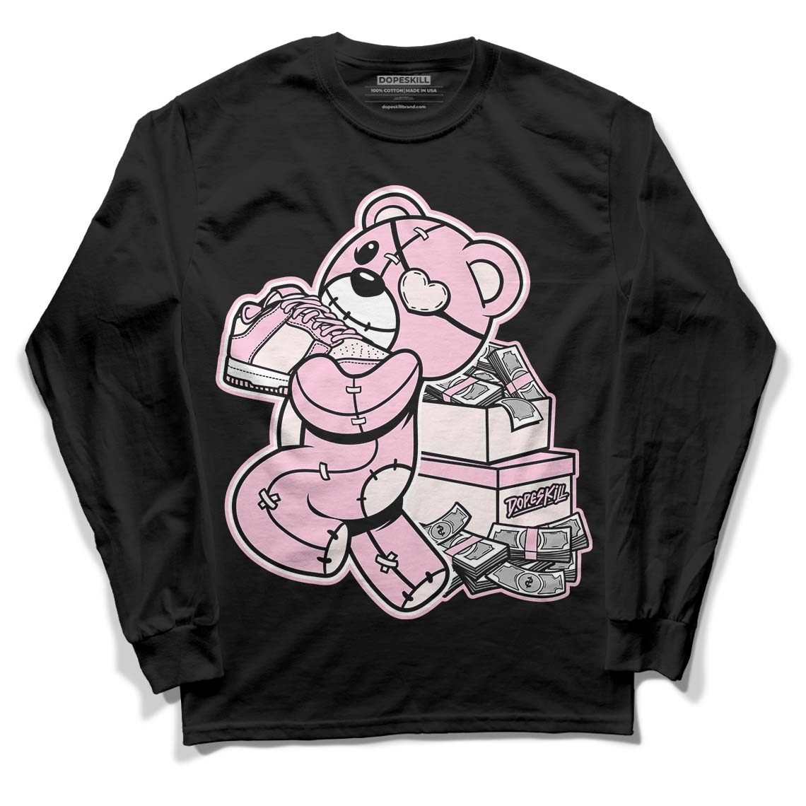 Dunk Low Pink Foam DopeSkill Long Sleeve T-Shirt Bear Steals Sneaker Graphic