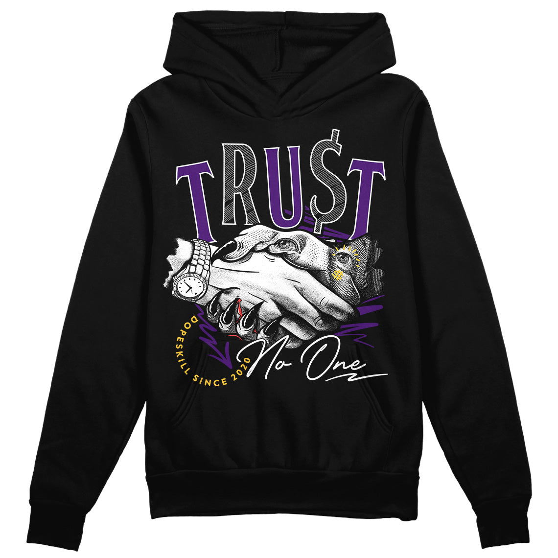 Field Purple 12s DopeSkill Hoodie Sweatshirt Trust No One Graphic