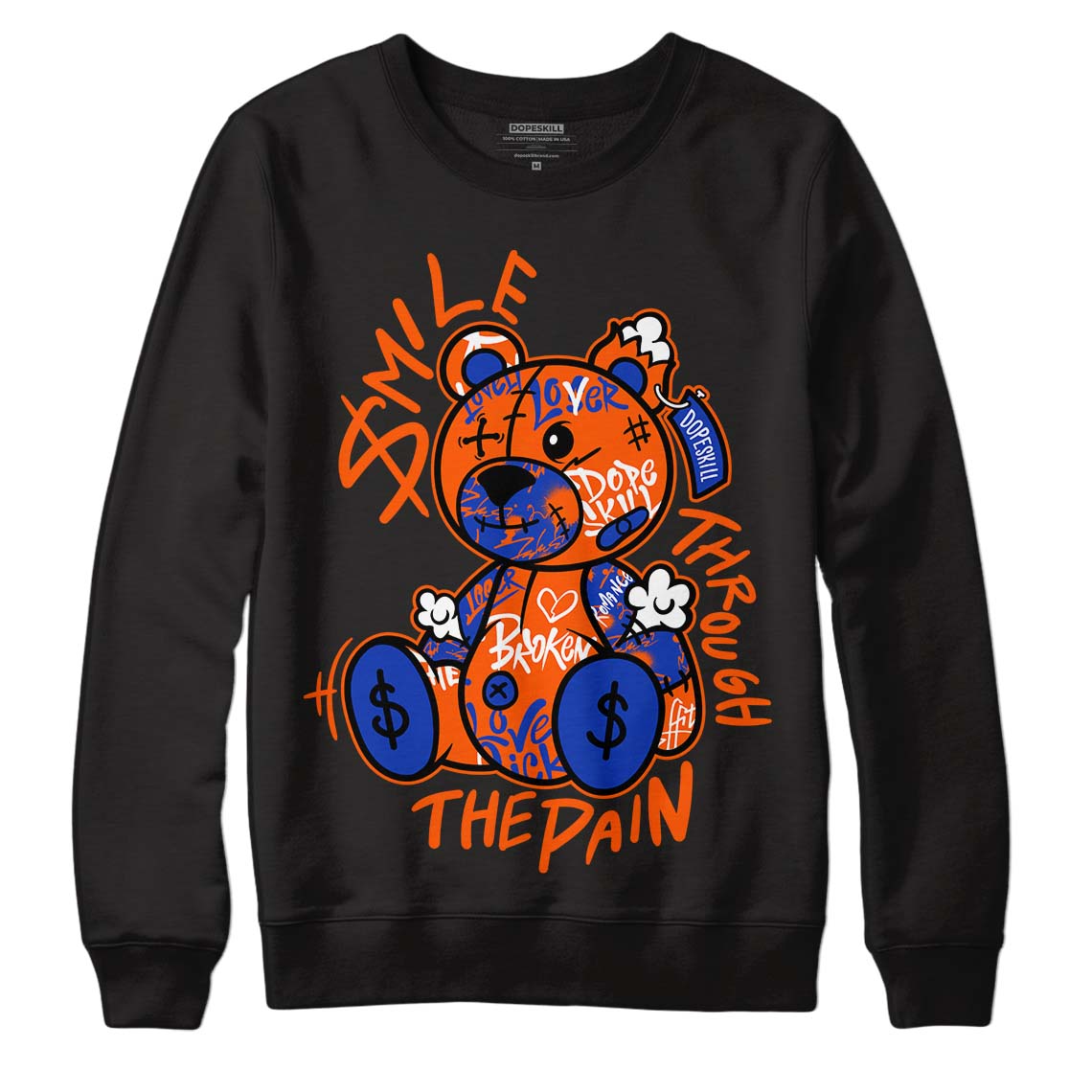 Dunk Low Futura Orange Blaze DopeSkill Sweatshirt Smile Through The Pain Graphic