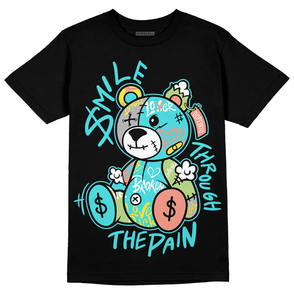 Cyan Burst 9060 DopeSkill T-Shirt Smile Through The Pain Graphic