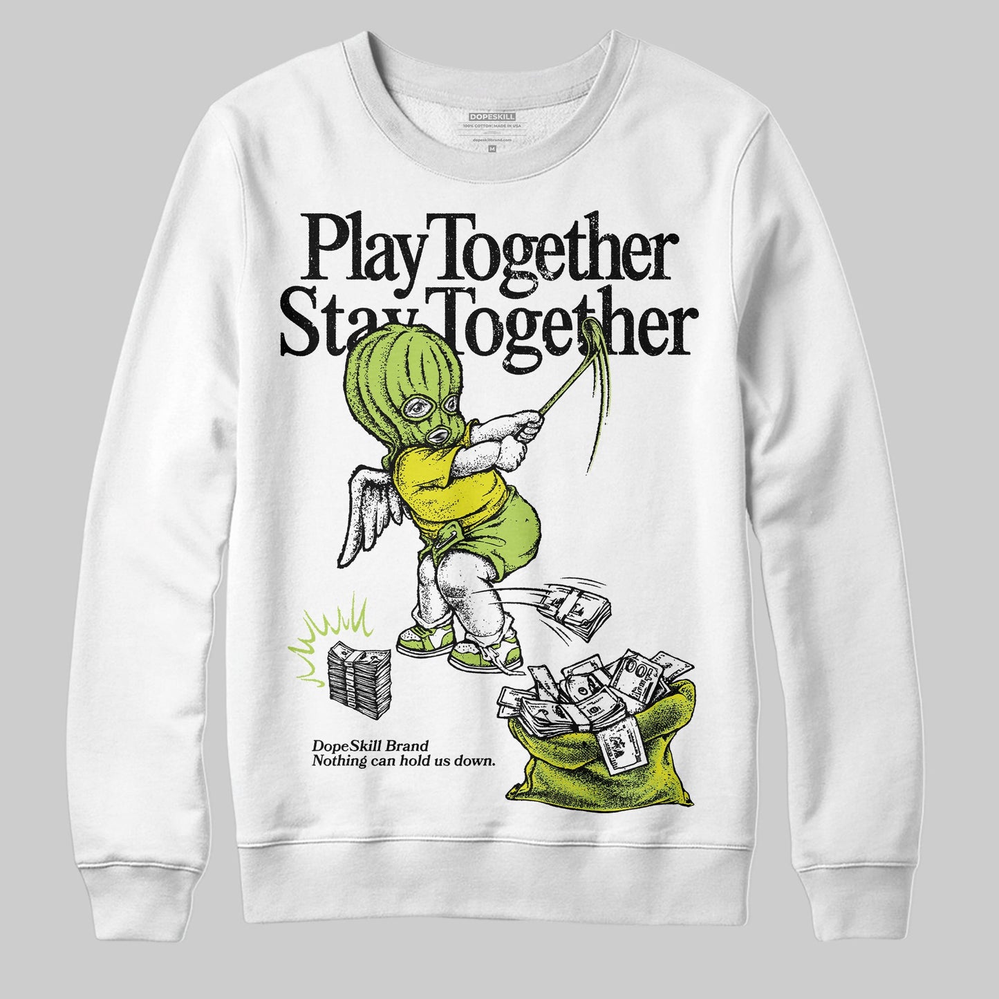 Bright Cactus 13s DopeSkill Sweatshirt Play together, Stay together Graphic