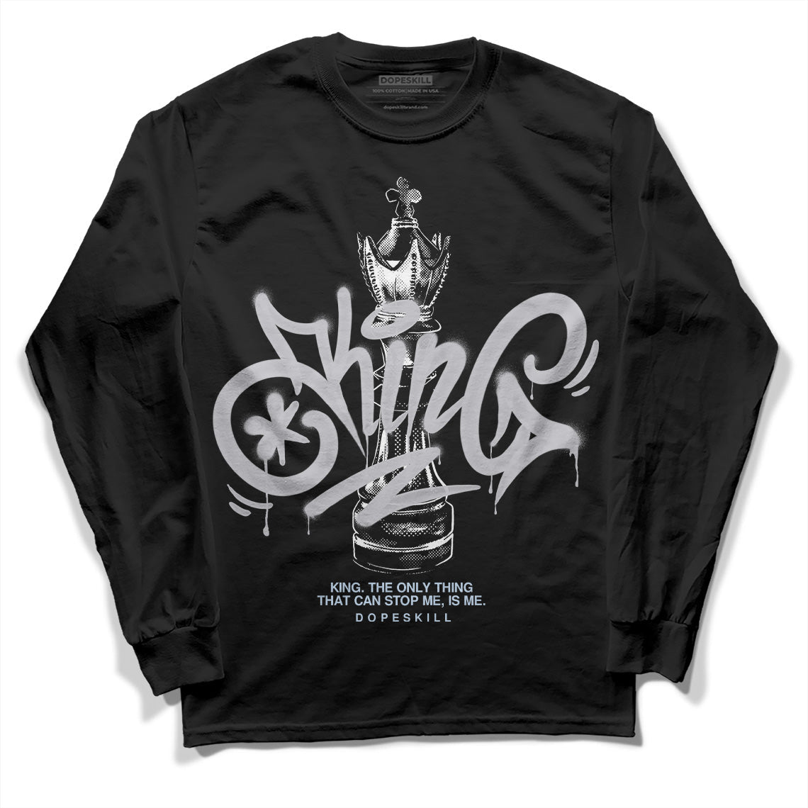 Cement Grey 11s DopeSkill Long Sleeve T-Shirt King Chess Graphic