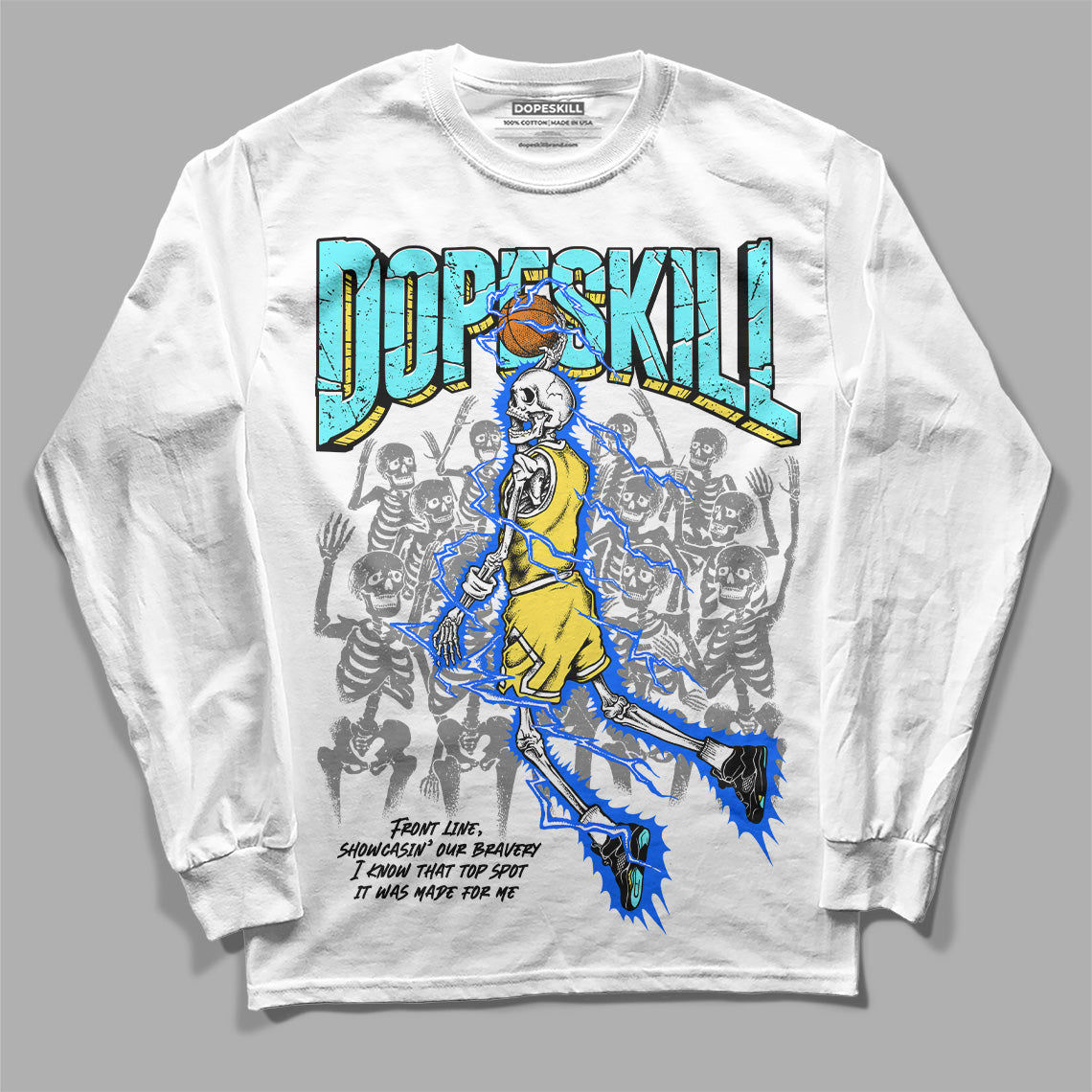 Aqua 5s DopeSkill Long Sleeve T-Shirt Thunder Dunk Graphic
