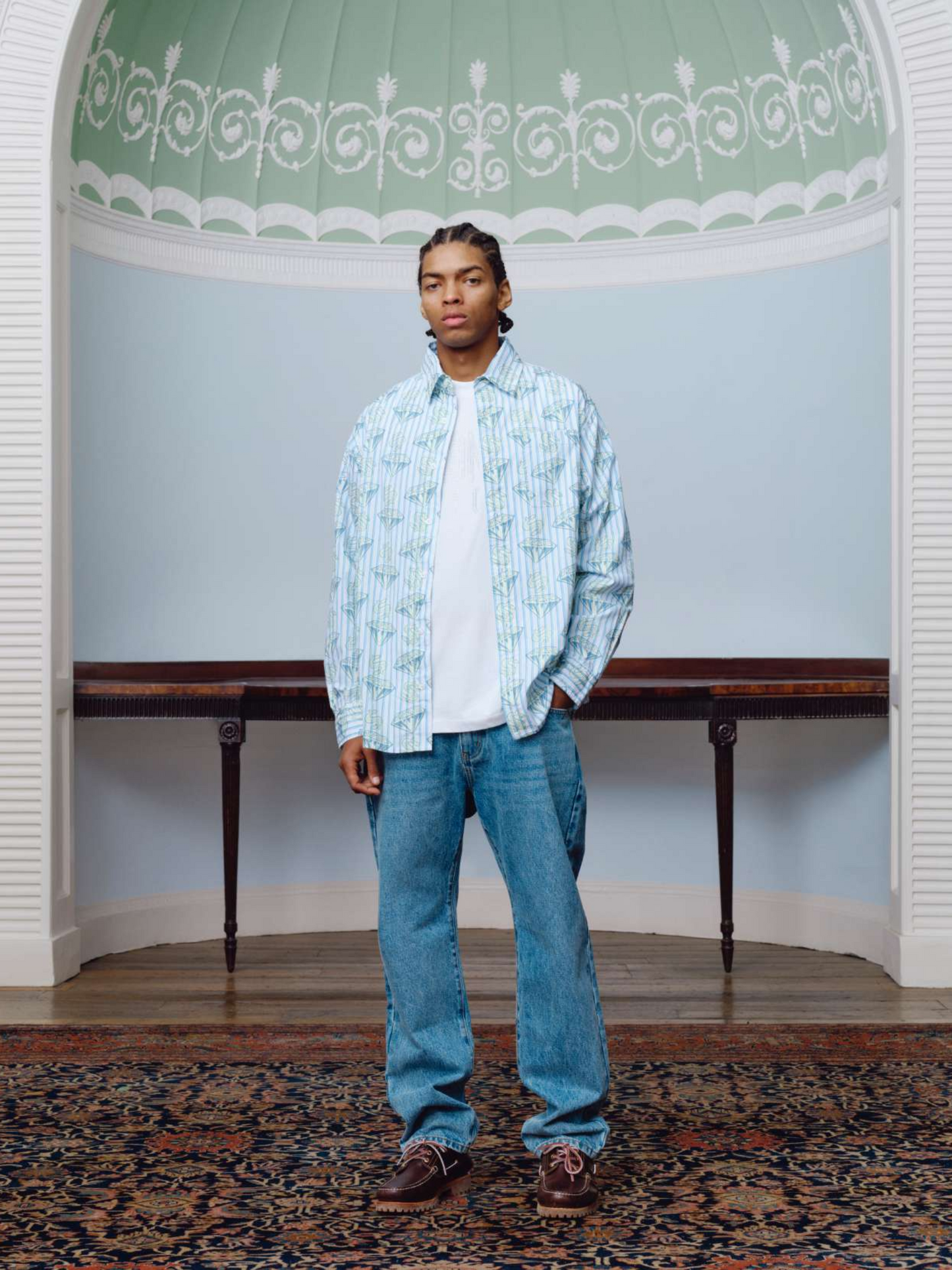 Glow In The Dark Diamonds & Dollars Striped Shirt