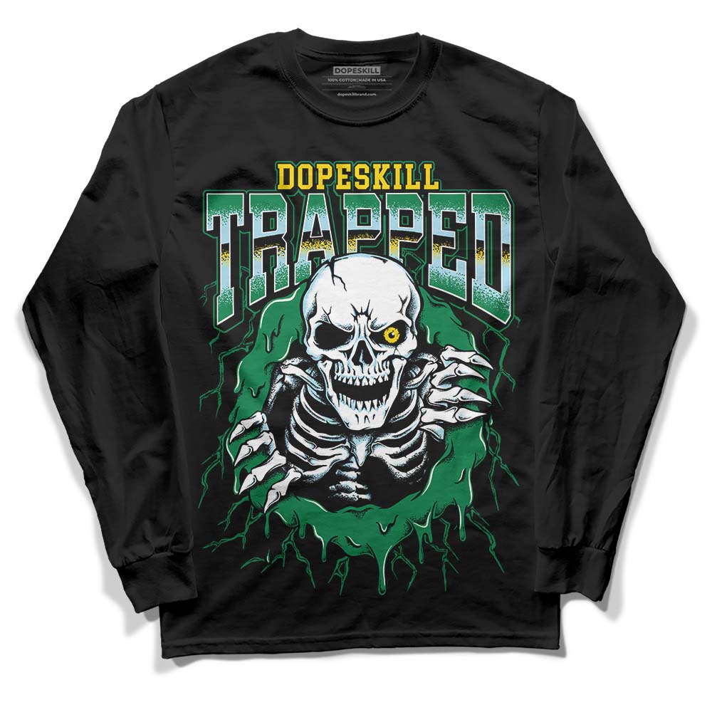 Lucky Green 5s DopeSkill Long Sleeve T-Shirt Trapped Halloween Graphic