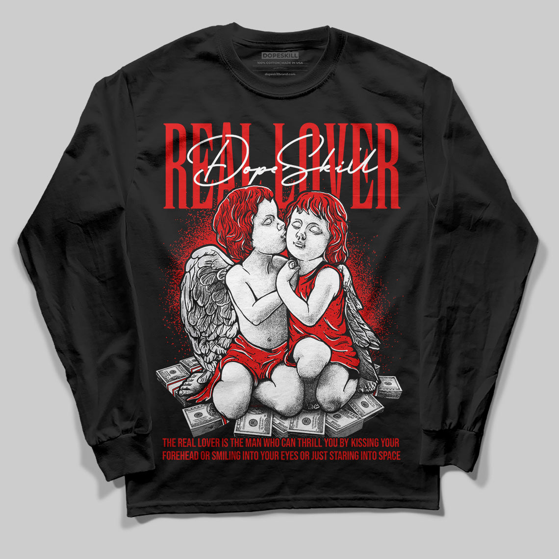 Red Cement 4S DopeSkill Long Sleeve T-Shirt Real Lover Graphic