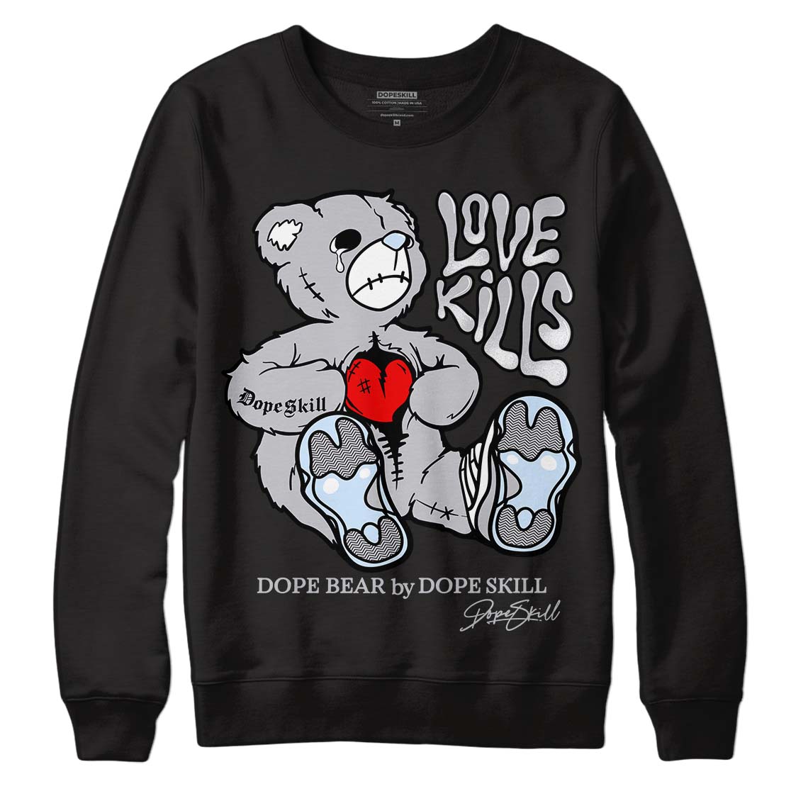 Cement Grey 11s DopeSkill Sweatshirt Love Kills Graphic
