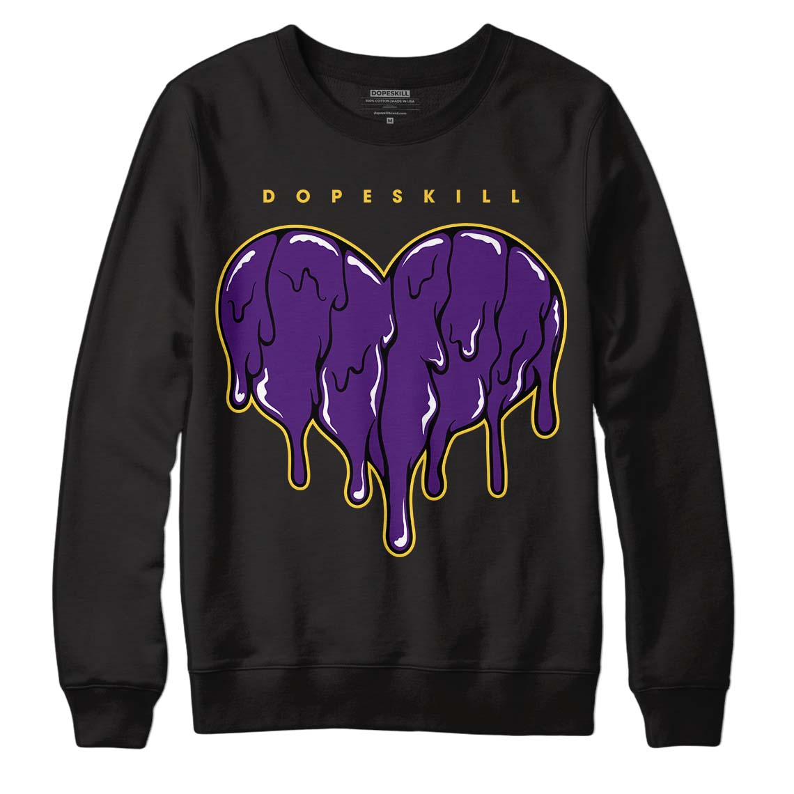 Field Purple 12s DopeSkill Sweatshirt Slime Drip Heart Graphic