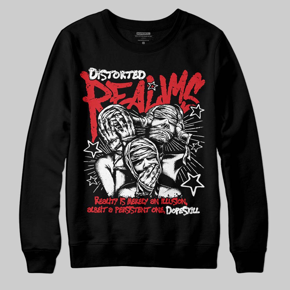 Black and White Collection DopeSkill Sweatshirt Distorted Realms Graphic