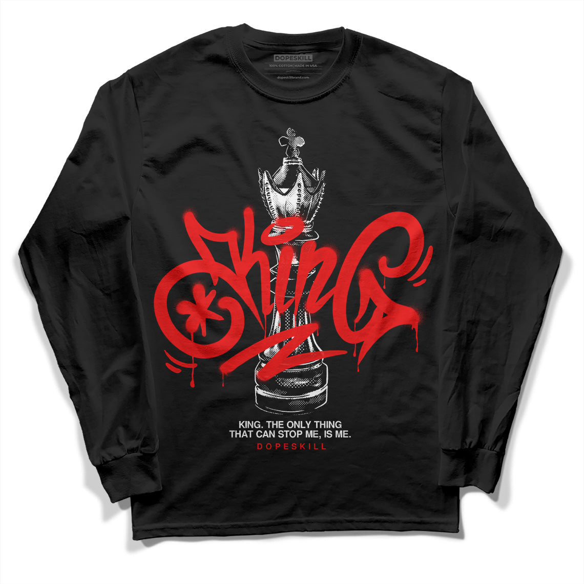 Cherry 12s DopeSkill Long Sleeve T-Shirt King Chess Graphic