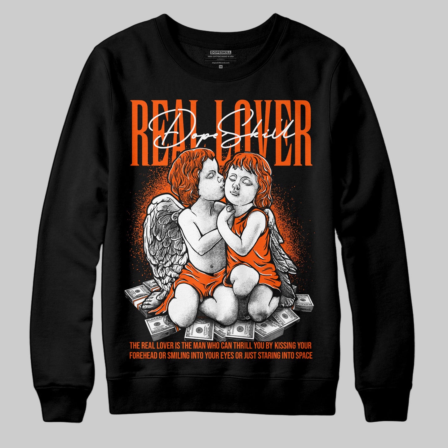 Orange Milk DopeSkill Sweatshirt Real Lover Graphic