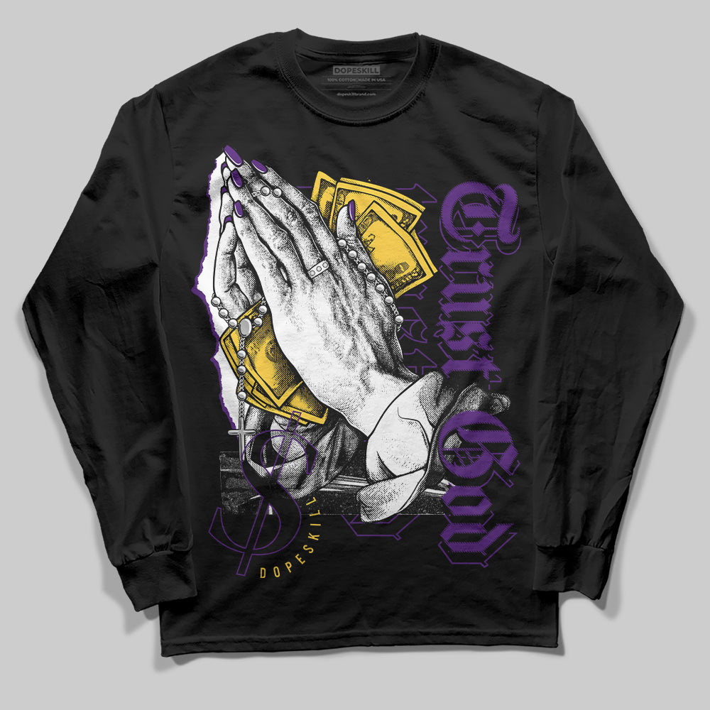 Field Purple 12s DopeSkill Long Sleeve T-Shirt Trust God Graphic