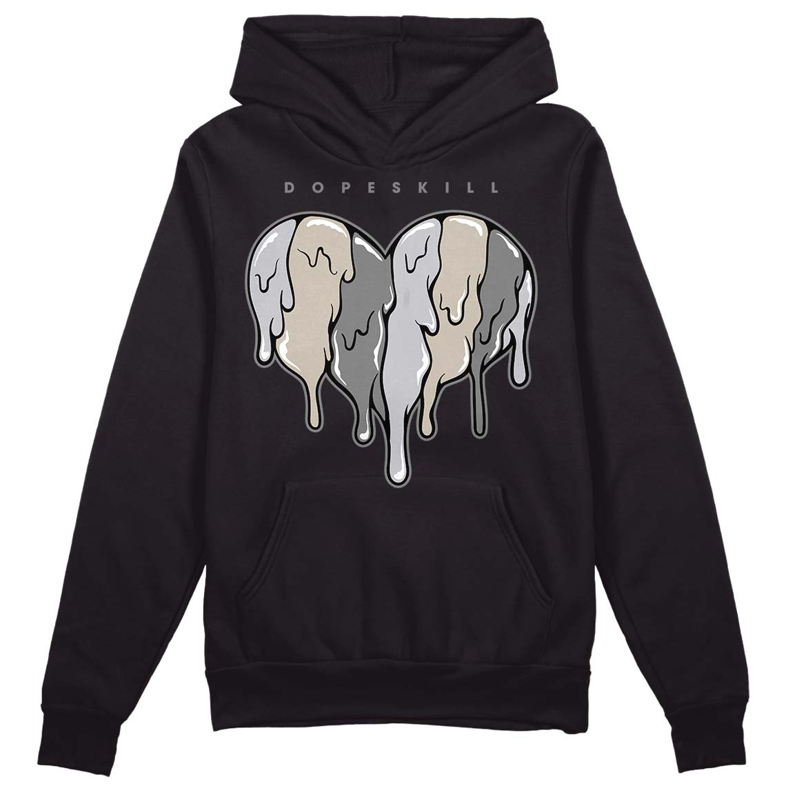 Grey Collection DopeSkill Hoodie Sweatshirt Slime Drip Heart Graphic