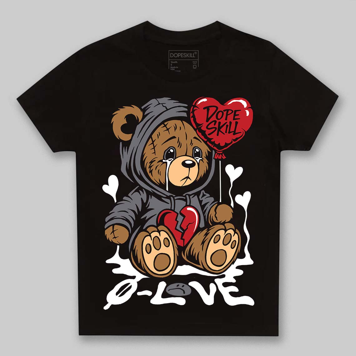 Cement Grey 3s DopeSkill Toddler Kids T-shirt Broken Bear Graphic